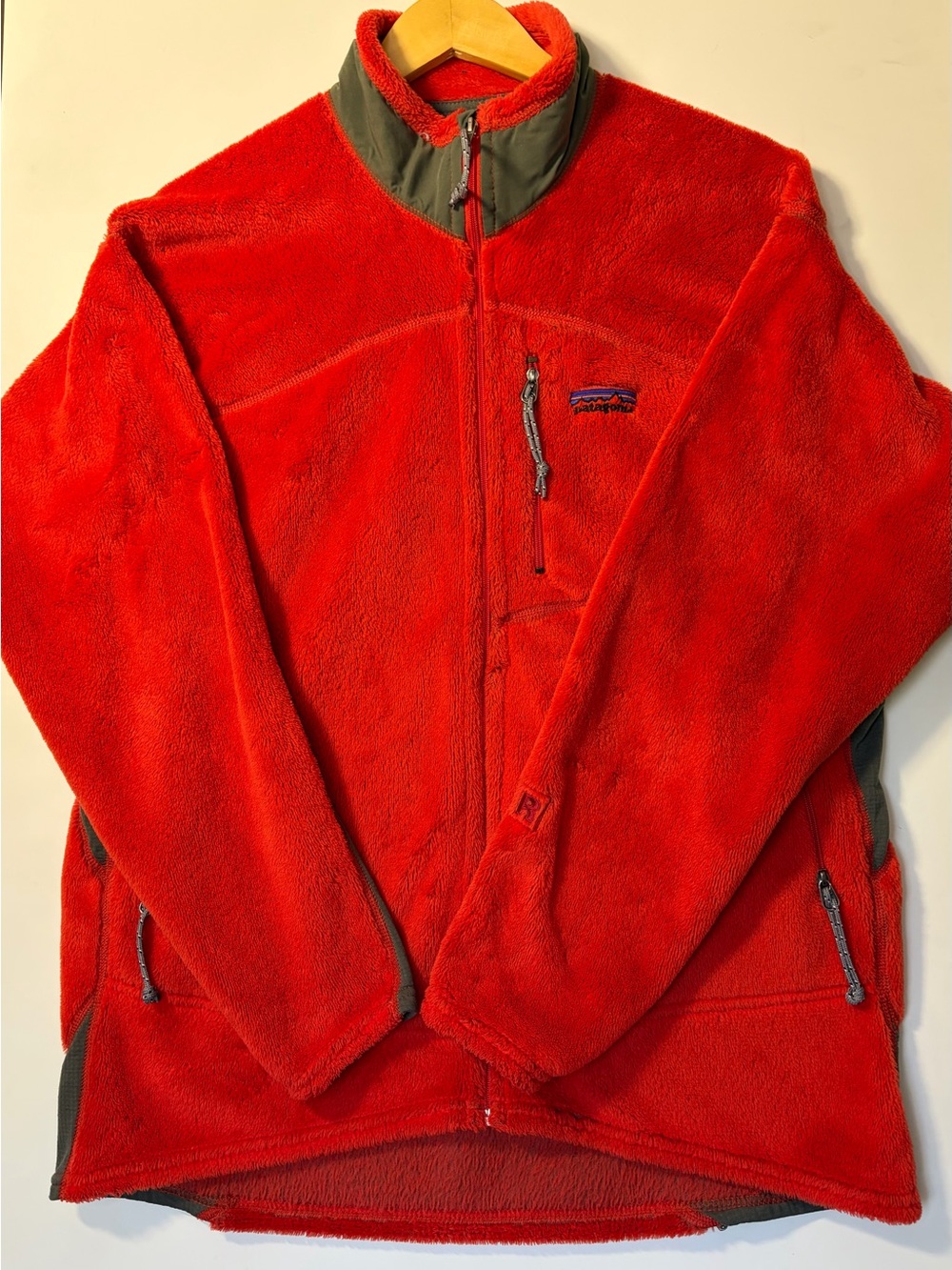 Patagonia R2 Rare Orange Polartec Fleece Jacket Full Zip Made USA Men's L